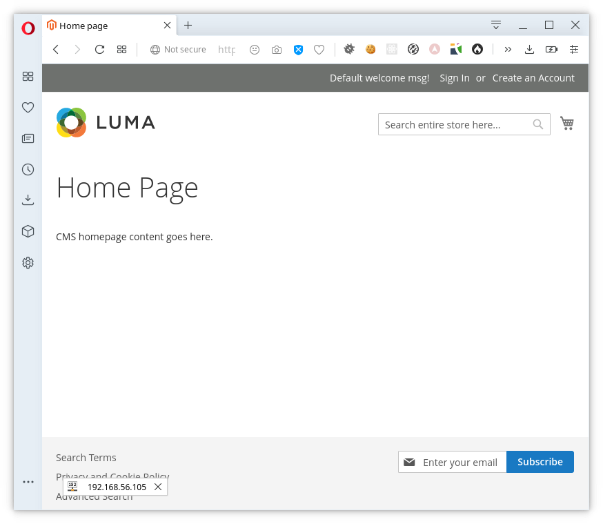 xfs first load of magento site